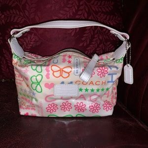 Coach Leatherware - small handbag - butterfly / flower design